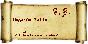 Hegedűs Zella névjegykártya